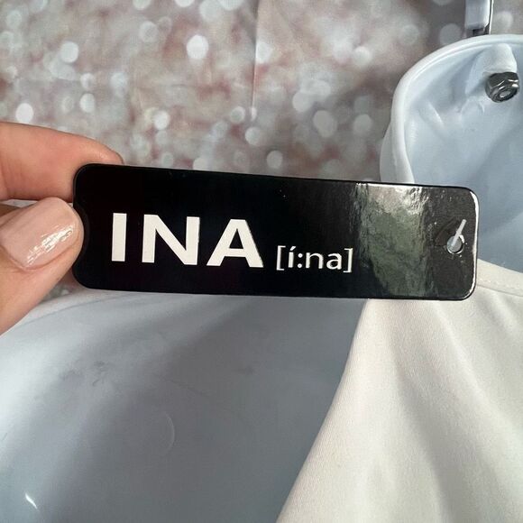 High neck sleeveless midi dress with mesh cutout detail at bust, NWT, size large - Picture 4 of 8